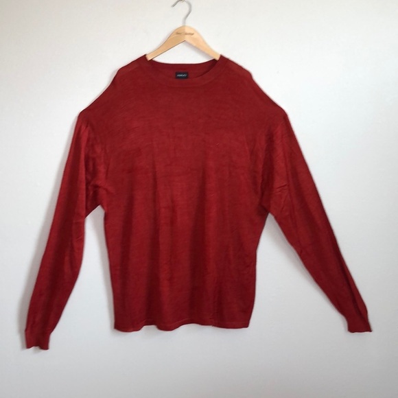 Kevo Men's Crew Neck Orange Silk Sweater Size 3X Tall Pullover - Picture 1 of 7